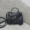 Millennium Doll Bag Smiley Face Bag Genuine Leather Mini Handbag First Layer Cowhide Alligator Pattern Shoulder Messenger Bag Women
