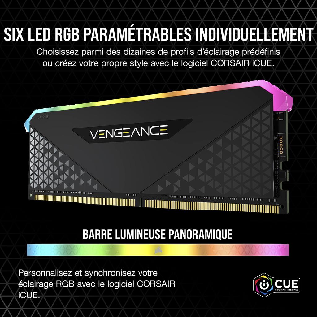 CORSAIR 3600MHz CL18 Desktop-PC-Speicher mit VENGEANCE RGB RS 16GB x CMG16GX4M2D3600C18 DDR4-16GB [2 8GB]