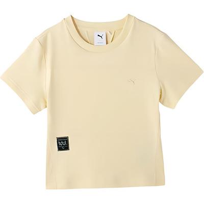 Camiseta Confortável Fashionável Respirável Manga Curta Feminina tops Cáqui 630609-23
