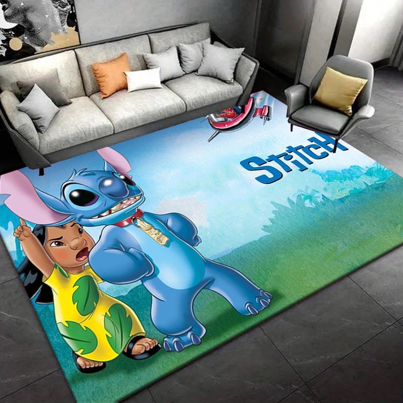 1pc Stitch Pattern Area Rug Soft Flannel Floor Mat for Living Room,Office,Bedroom and Carpet