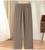 Stylish Ice Silk High Waisted Pants for 50-Year-Old Women - Loose, Elastic, Straight-Leg Summer Casual Wear