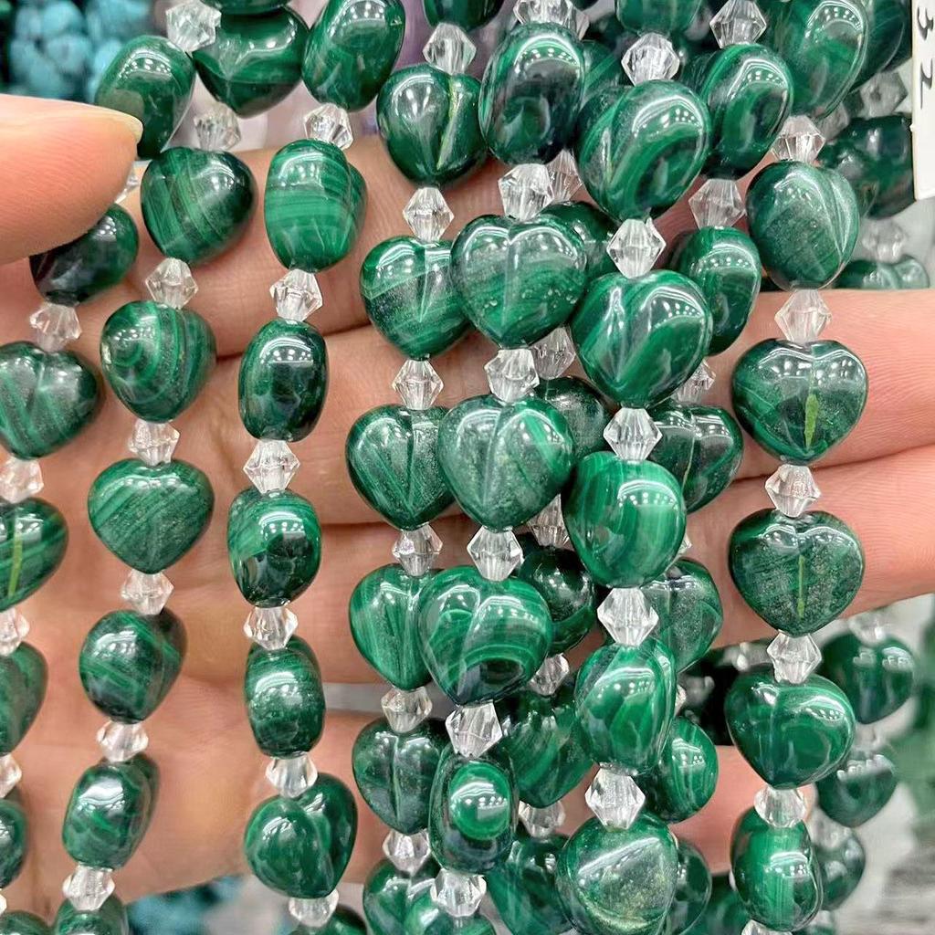 Pure Natural Malachite Tube & Oval Abacus Loose Beads for DIY Bracelet Jewelry