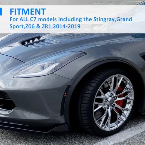 Smoked LED Side Marker Light + Bumper Reflector Lamp For 14-19 Chevy Corvette C7