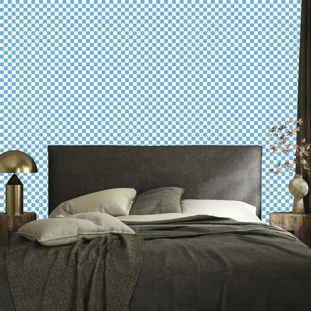 Azure Checkerboard Wallpaper, Subtle Detail for Living Room and Bedroom 50x1000