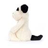 Jellycat Bashful Puppy Medium Plush Sitting Height Black Cream Dog, 20cm, &