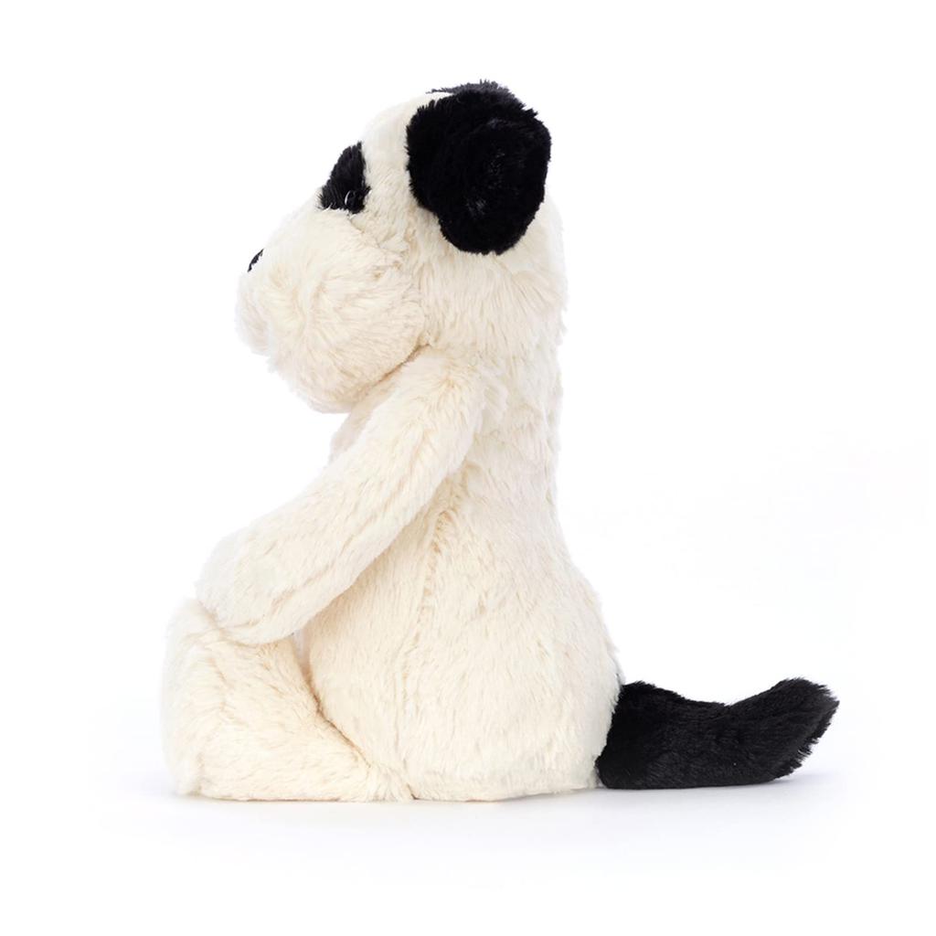 Jellycat Bashful Puppy Medium Plush Sitting Height Black Cream Dog, 20cm, &