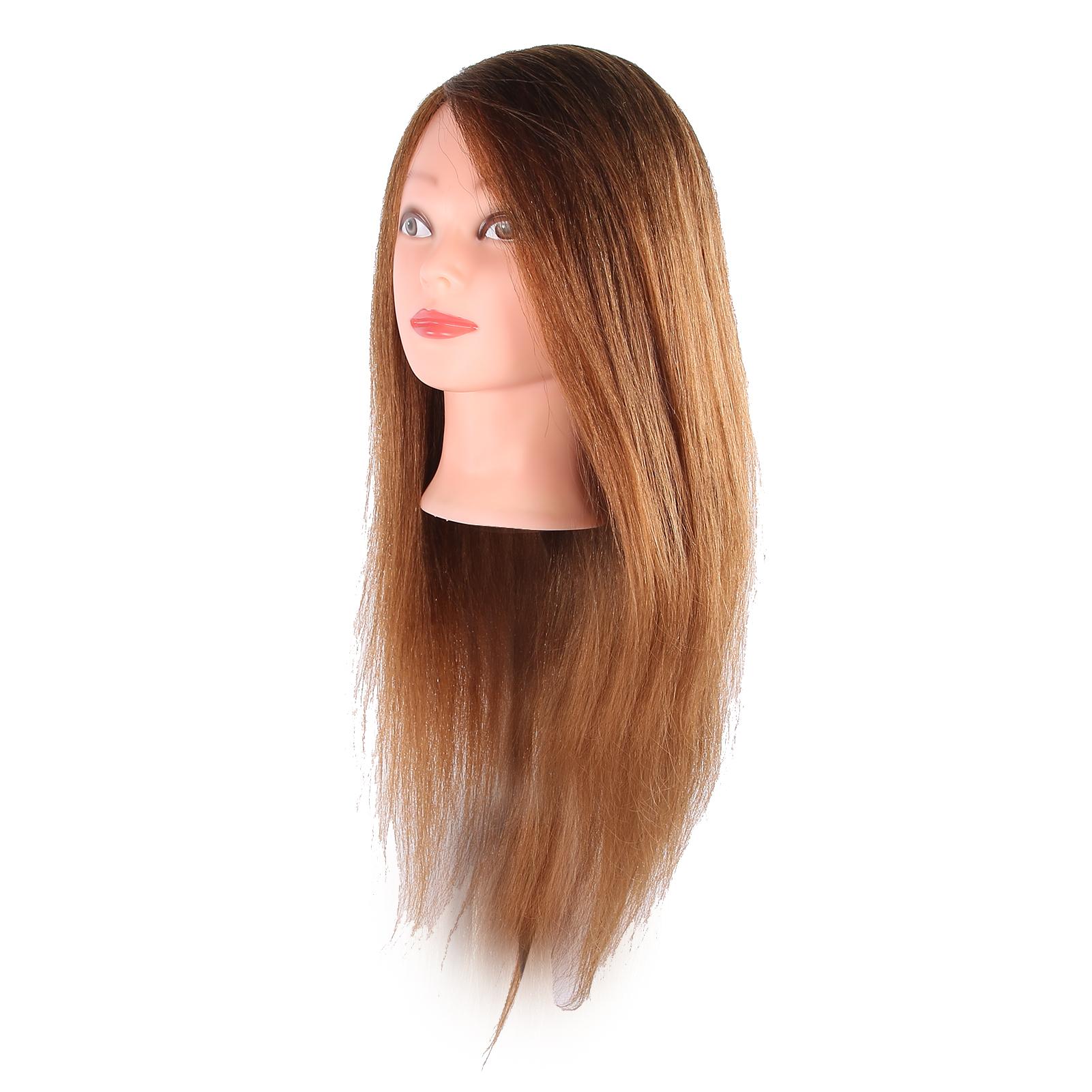Kappers oefenhoofd Menselijk Haar Oefen Training Cosmetologie Mannequin Hoofd Bruin