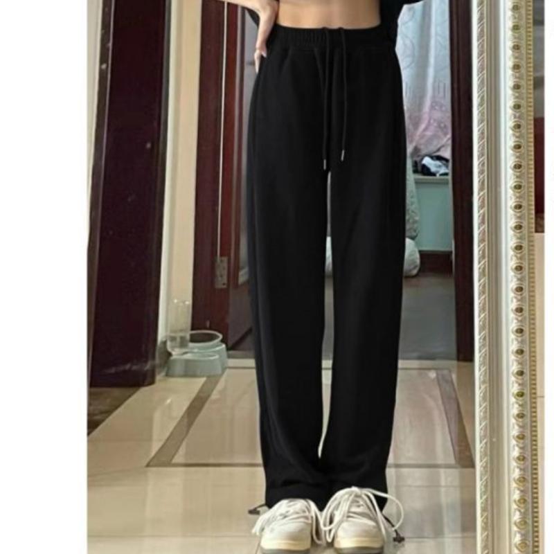 Drawstring Ties for Feet for Women In Autumn Loose Straight Relaxed Wide-leg Sweatpants