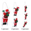 Hanging Decor Cartoon Window Decor Xmas Ornaments Santa Claus Party Ornament Climb Ladder Doll