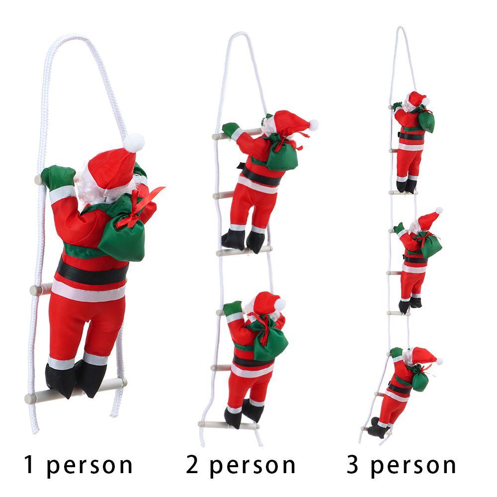 Hanging Decor Cartoon Window Decor Xmas Ornaments Santa Claus Party Ornament Climb Ladder Doll