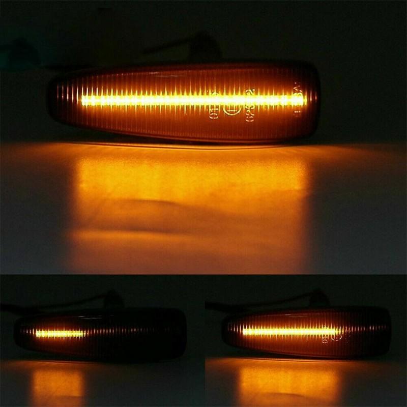 2pcs Dynamic Amber LED Side Fender Marker Light Sequential For Mitsubishi Lancer Evo