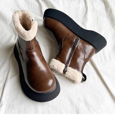 Winter Women's Snow Boots 2026 Warm Plush Comfortable Anti Slip Ankle Boots Fashion Platform Zipper Cotton Shoes Botas Mujer