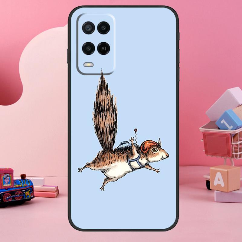 Cartoon Squirrel Case For Oppo A18 A38 A58 A78 A98 A74 A54 A94 A80 A60 A40 A96 A76 A16 A15 A17 A57 A77 A5 Pro