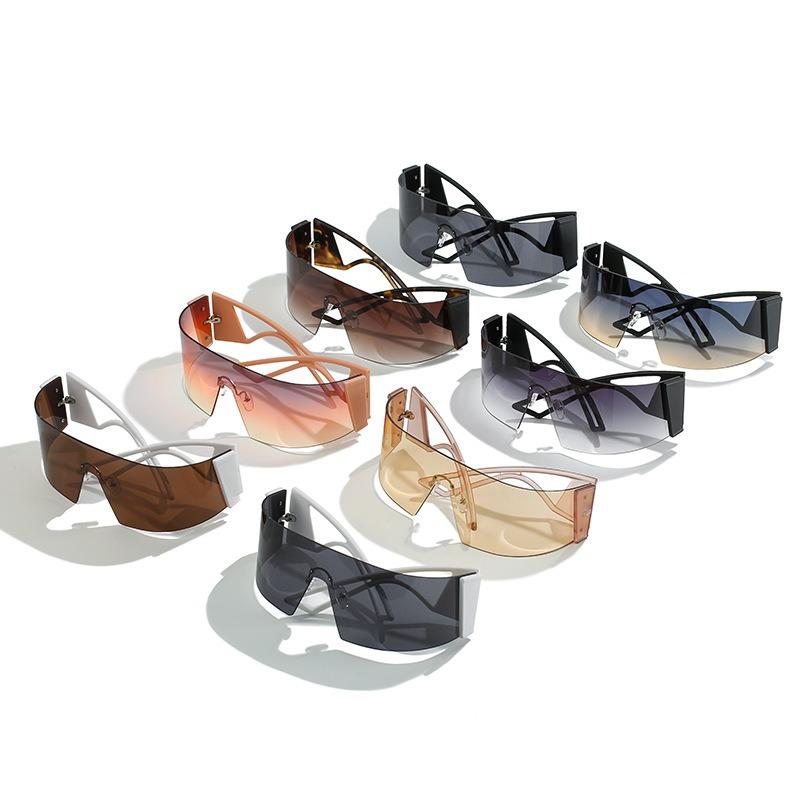 Fashion High Quality Futuristic Cool Sunglasses Personalized UV 400 Frameless One Piece Windproof Sunglasses for Women Men