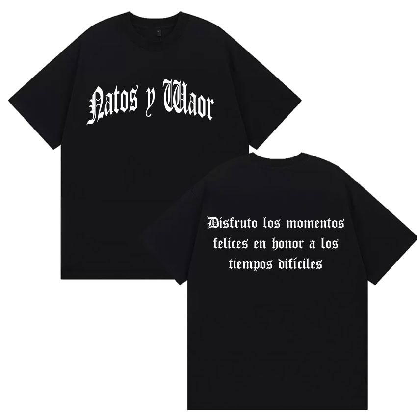 Rapper NATOS WAOR Tour 2025 Merch Graphic T Shirts Unisex Street Punk Hip Hop Short Sleeve Tshirt Unisex Retro Style Clothing Tees