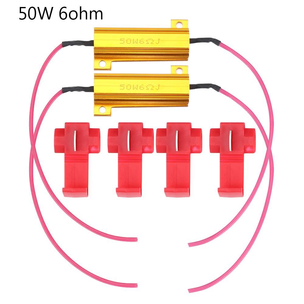 Newest 50W 6 ohm Load Resistor Fix LED Bulb Fast Hyper Flash Turn Signal Blink LED Error Wiring Resistance Car Accessories