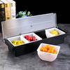 Fruit Box Condiment Container 4-6 Grids With Lid Large Capacity Bar Divided Fruits Bowl Household Seasonin Box Food Storage