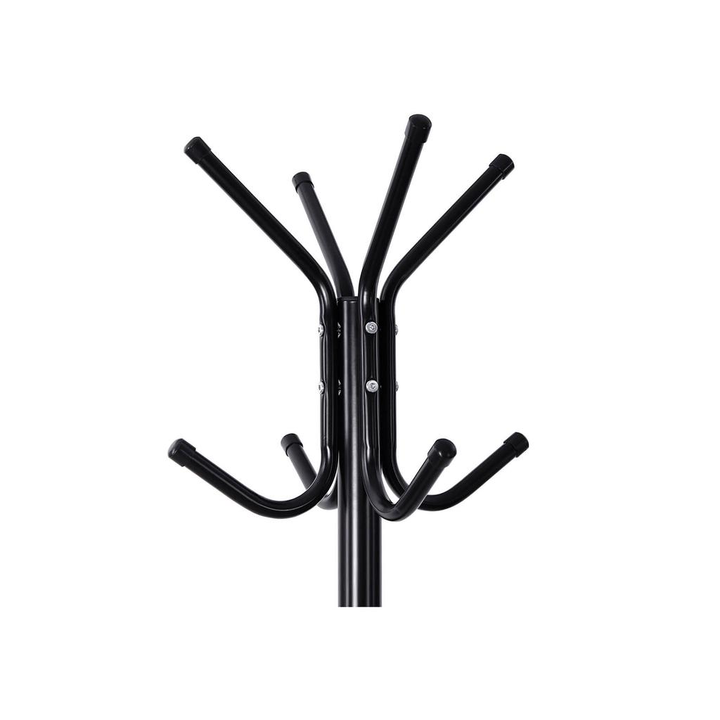 SONGMICS Stylish Metal Coat Rack Stand Hanger 12 Hooks 176 Cm Black