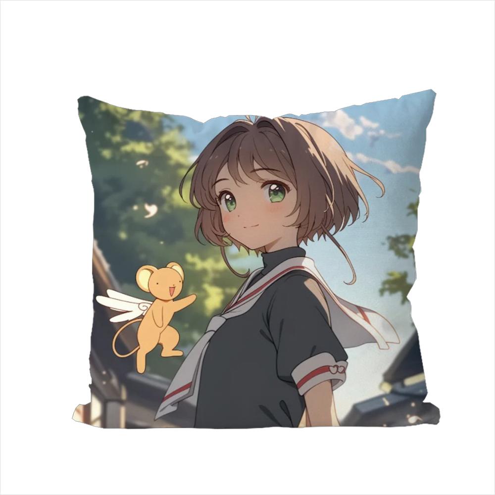 Cardcaptor Sakura Pillow Case For Car Sofa Decorative Home Doublesided Print Plush Square Throw Pillow Cushion Cover