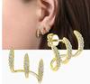 Goldener Dreizack-Ohrclip - Clip-Ohrringe für Damen - Design Modeschmuck