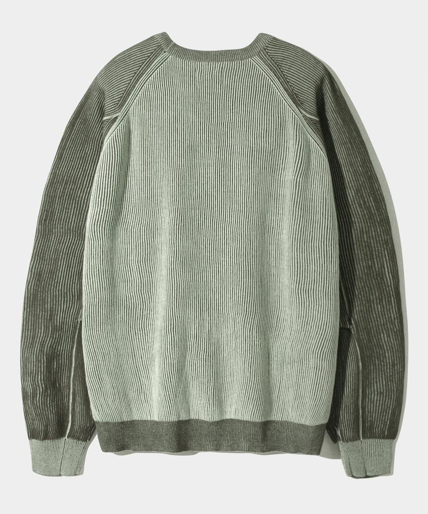 Dimiteulibeullaeg Vlad Type-A Two-Tone Knit Sweatshirt_Olive