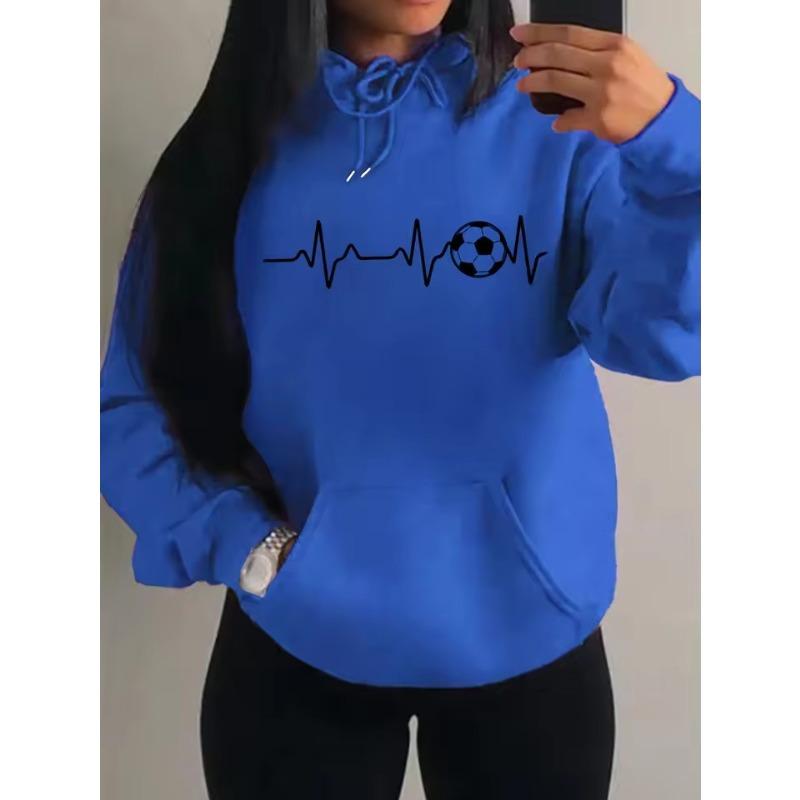 Piłka Nożna Elektrokardiogram Projekt Osobowości Damska Bluza z Kapturem Harajuku Uliczna Odzież Ciepła Bluza Polar Jesień Damskie Bluzy z Kapturem