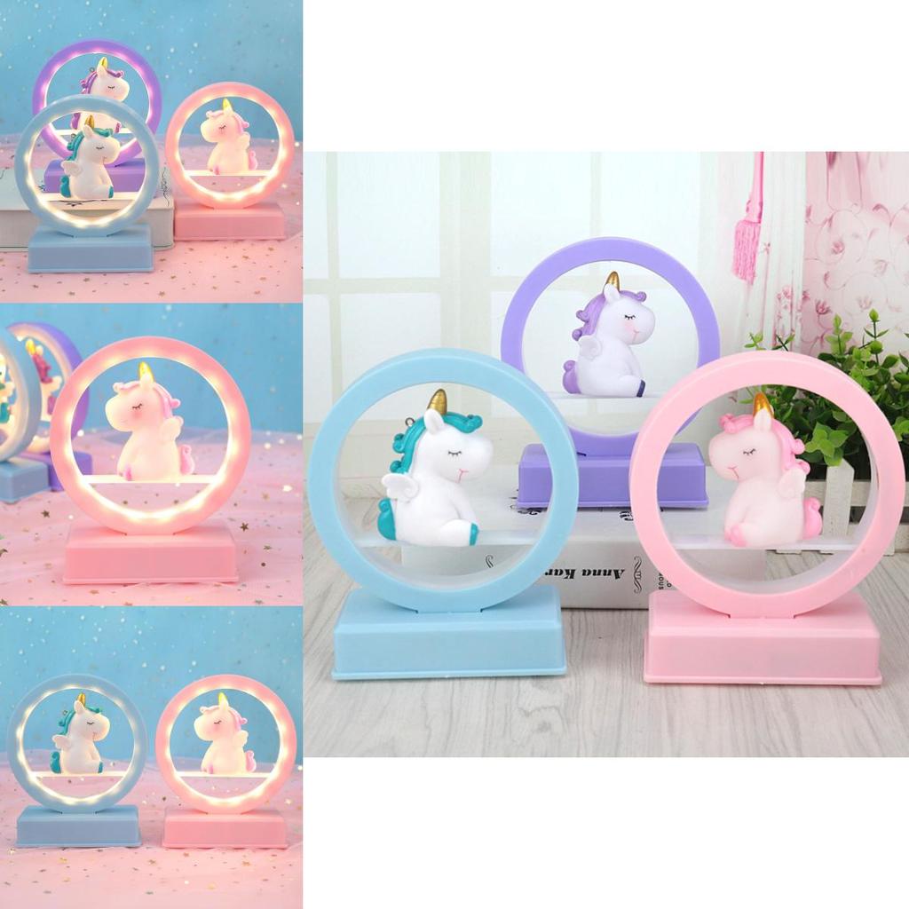 Cute Cartoon Unicorn Led Night Light Music Box Desktop Decor Ornament For Romantic Occasion And Decor