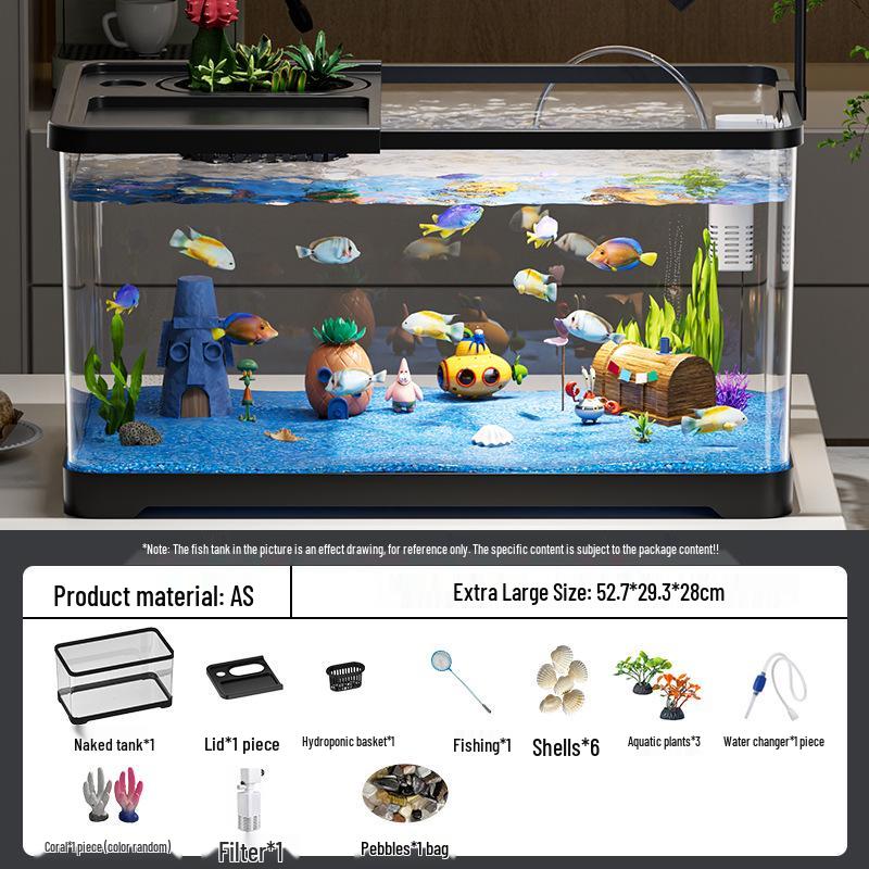 Acuario de Peces Betta de Alta Definición con Filtro y Oxigenador Integrados para Decoración de Sala de Estar