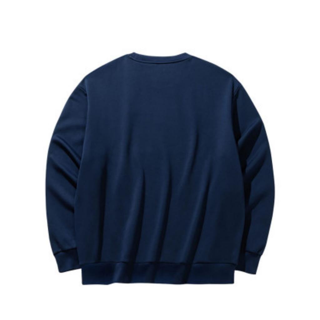 Anta Solid Color Warm Loose Fit Round Neck Sweatshirt With Letter Print And Elastic Waist Cuffed Pants Casual Sports Set 972448711-6+172448301N-2