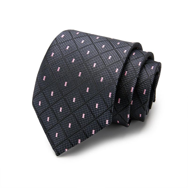 Men's 7.5cm Jacquard Polyester Striped Tie for Formal Business or Interviews