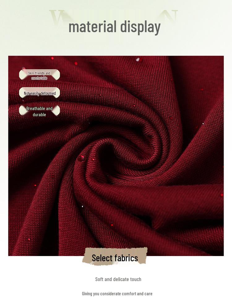Spring & Autumn Knit Loose 3/4 Sleeve T-shirt for Women - Ice Silk, Stylish Large Size Base Layer