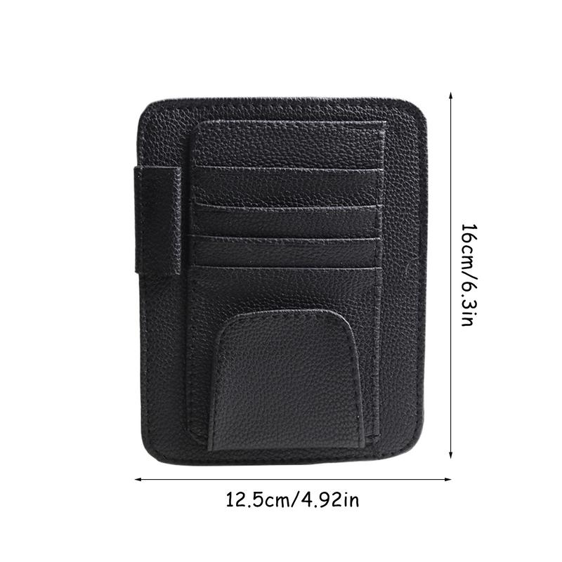 Car Visor Card Holder Registration And Insurance Card Holder Visor Document Organizer With Sunglasses Clip For Vehicle Truck