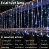 Solar Powered LED Tube String Lights, Waterproof Outdoor Decorative Lighting for Garden, Yard, Tree, Fence, Patio, Holiday Party
