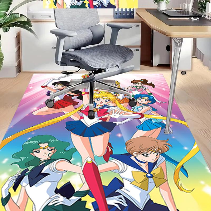 Sailor Moon Teamup Carpet For Playroom Bedroom Living Room Sofa Home Decorkids Game Area Rug Nonslip Floor Mat