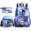 3 Piece School Backpack Set for Students Large Capacity Oxford Cloth Schoolbag with Shoulder Strap and Pencil Case