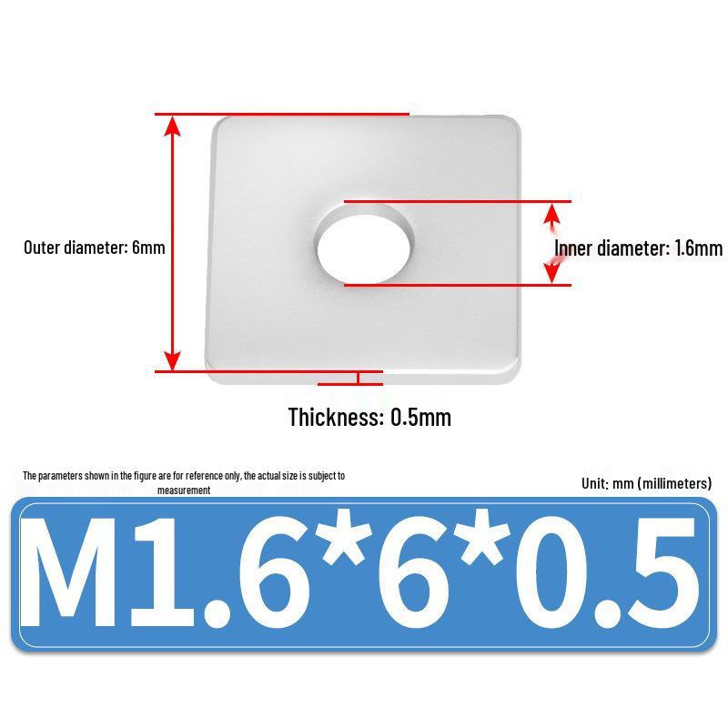 304 Stainless Steel Thickened Square Flat Washers M4-M24