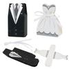10pcs White Black Candy Boxes Suit Dress Bride Groom Goody Box Paper Bridal Shower Gift Bag Wedding Party Favors Supplies