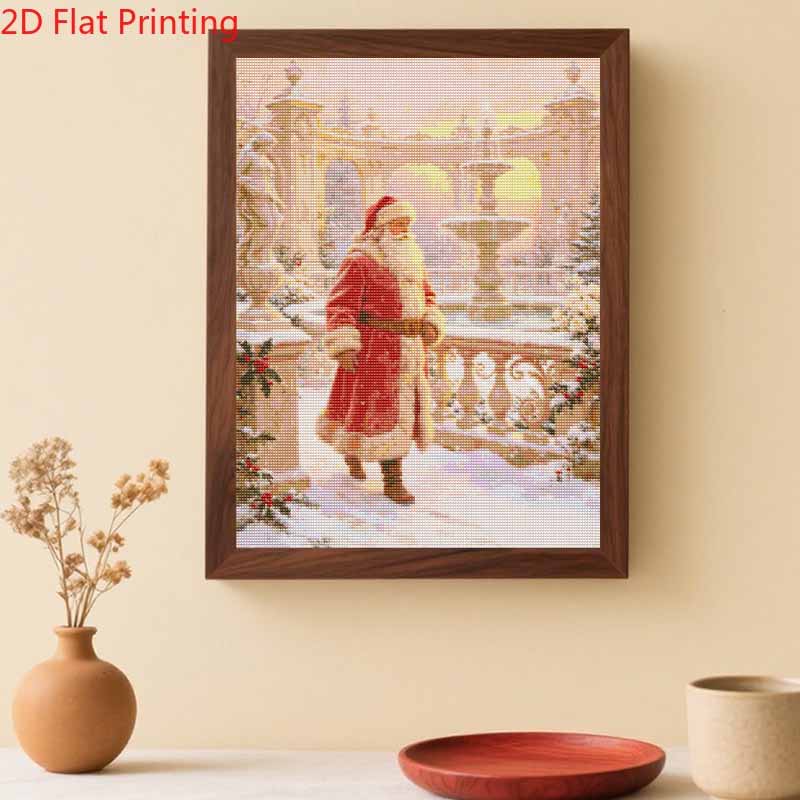 DIY 5D Diamond Painting Canvas Christmas Santa Snowy Winter Full Drill Art Kit Easy Craft for Beginners Home Decor Gift Idea