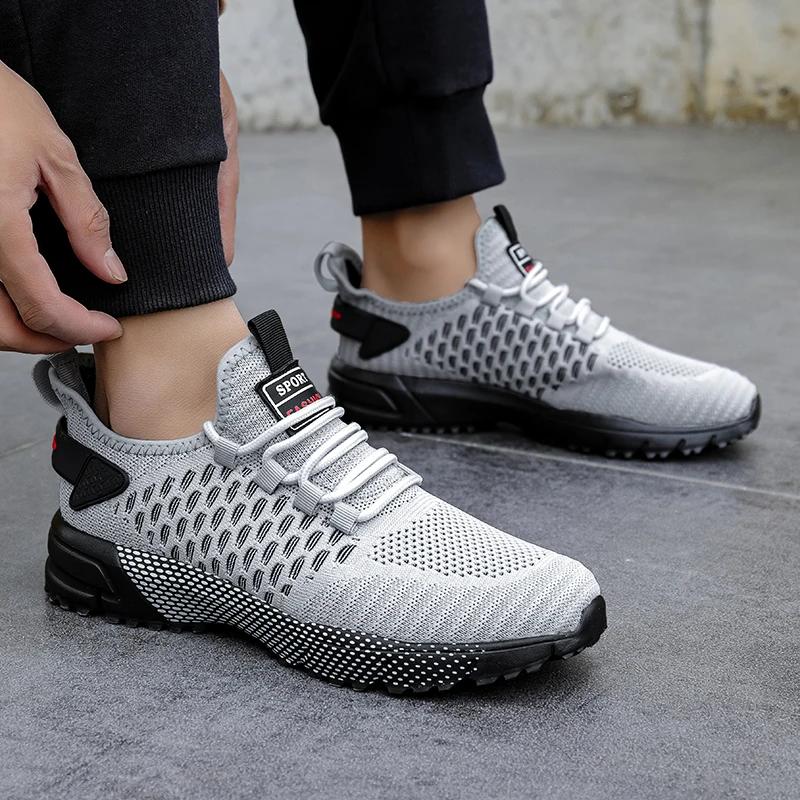 Men's Mesh Shoes Unique Grid Trend Design Breathable Comfortable Running Shoes Summer New Track  Field Basketball Sports Shoes