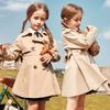2026 Girls' British-Style Trench Coat - Medium Long Spring/Autumn Outerwear
