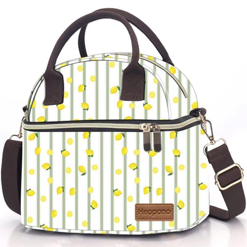 New Adult Portable Handheld Double-layer Insulated Lunch Bag for Work and School Lunch Bag