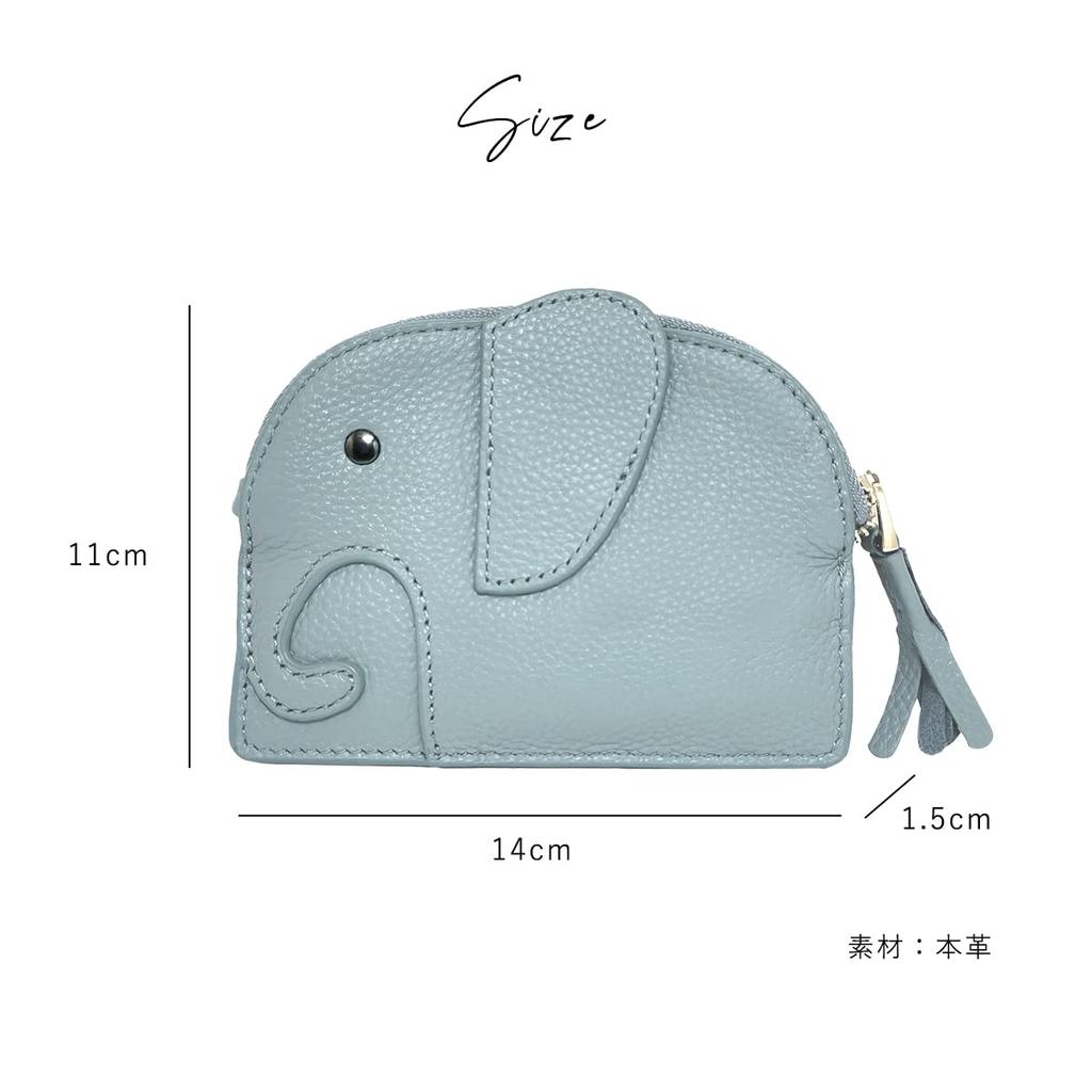 DIVA Rose Women's Elephant Leather Mini Wallet with Key Ring, Compact, Slim Design (Metallic [No Card Case])