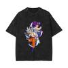 2026 Trending Dragon Ball Super Saiyan Vintage Washed Oversized T Shirt Unisex Casual Anime Print Tee for Men Women