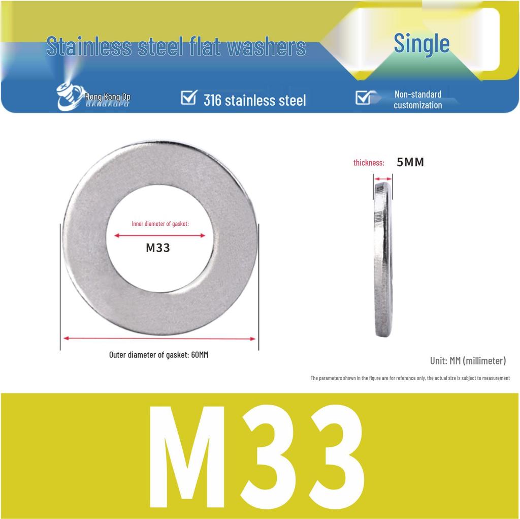 316 Stainless Steel Round Flat Washer DIN125 (M4 M5 M6 M8)