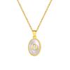 Vnox Women's Pretty Letters Necklace, Stainless Steel Oval White Shell Letter A-Z Pendant, Gold Color Jewelry Gifts