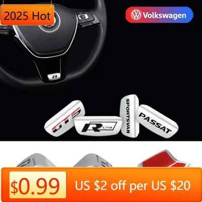 Hot 1Pcs VW Car Steering Wheel Decorative Cover R Line Emblem Sticker For Volkswagen R-Line R GTI Polo T5 T-ROC Golf Passat Scir