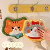 Super Absorbent Kitten Hand Towels Hangable Quick Dry Hand Towels Cartoon Coral Fleece Hand Towel