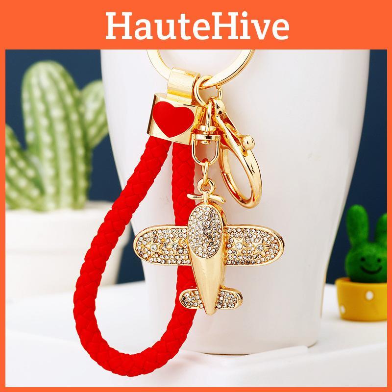 Cute Mini Airplane Keychain With Sparkling Rhinestones Perfect For All Occasions