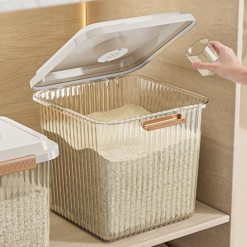Japanese-Style Moisture-Proof Sealed Rice Storage Container, 10-20 Jin Capacity, Insect-Proof Kitchen Rice and Flour Jar