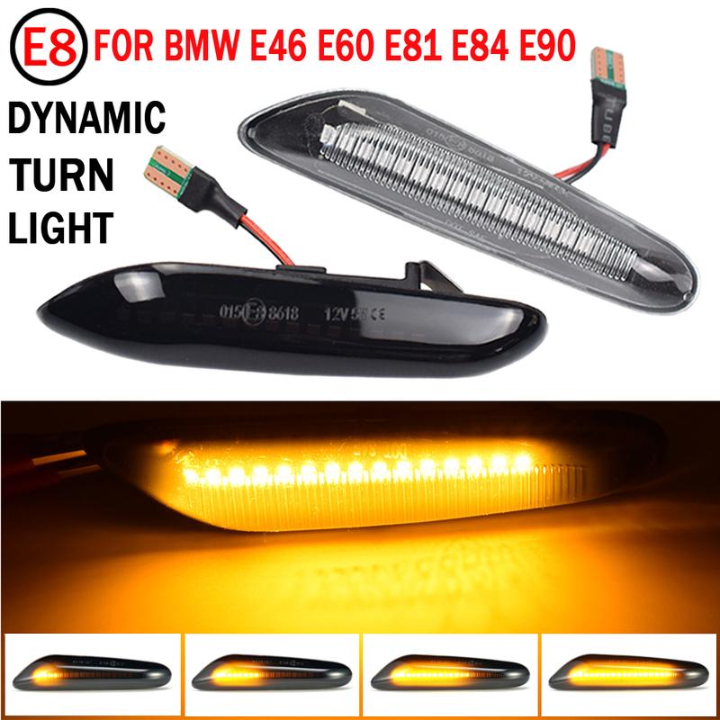 2pcs for BMW Led Dynamic Side Marker Turn Signal Light Sequential Blinker Light for E90 E91 E92 E93 E60 E87 E82 E46 Error Free